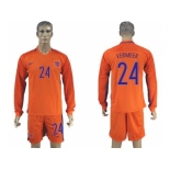 Holland #24 Vermeer Home Long Sleeves Soccer Country Jersey