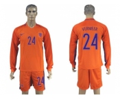 Holland #24 Vermeer Home Long Sleeves Soccer Country Jersey