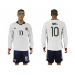 Colombia #10 James Away Long Sleeves Soccer Country Jersey