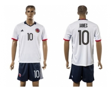 Colombia #10 James Away Soccer Country Jersey