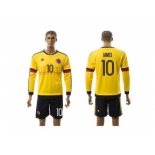 Colombia #10 James Home Long Sleeves Soccer Country Jersey