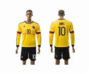 Colombia #10 James Home Long Sleeves Soccer Country Jersey