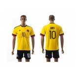 Colombia #10 James Home Soccer Country Jersey