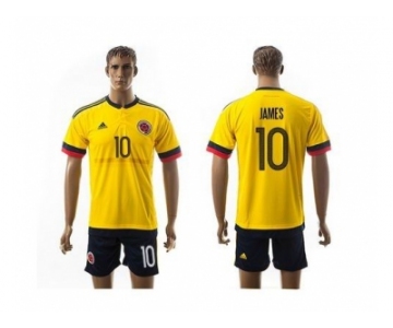 Colombia #10 James Home Soccer Country Jersey