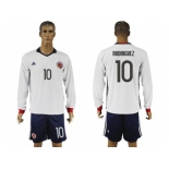 Colombia #10 Rodriguez Away Long Sleeves Soccer Country Jersey