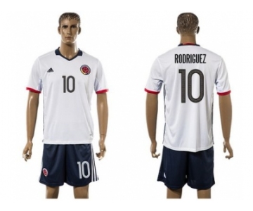 Colombia #10 Rodriguez Away Soccer Country Jersey