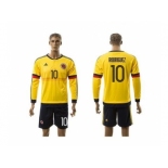 Colombia #10 Rodriguez Home Long Sleeves Soccer Country Jersey