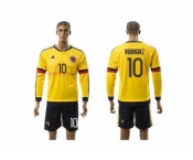 Colombia #10 Rodriguez Home Long Sleeves Soccer Country Jersey