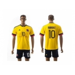 Colombia #10 Rodriguez Home Soccer Country Jersey