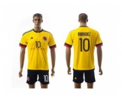 Colombia #10 Rodriguez Home Soccer Country Jersey