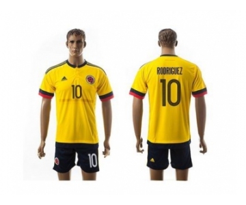 Colombia #10 Rodriguez Home Soccer Country Jersey