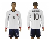 Colombia #10 Valderrama Away Long Sleeves Soccer Country Jersey