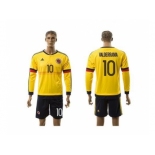 Colombia #10 Valderrama Home Long Sleeves Soccer Country Jersey