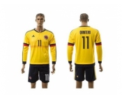 Colombia #11 Quintero Home Long Sleeves Soccer Country Jersey