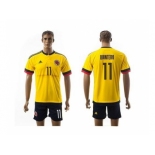 Colombia #11 Quintero Home Soccer Country Jersey