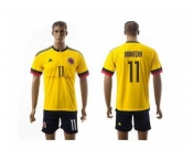 Colombia #11 Quintero Home Soccer Country Jersey