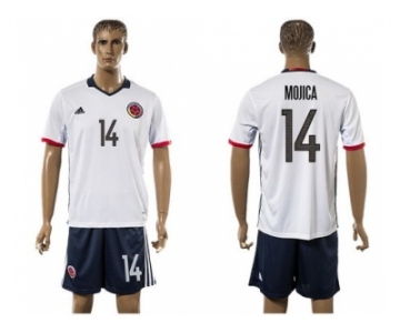 Colombia #14 Mojica Away Soccer Country Jersey