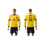 Colombia #14 Mojica Home Long Sleeves Soccer Country Jersey