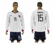 Colombia #15 Sabalsa Away Long Sleeves Soccer Country Jersey