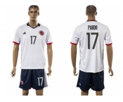 Colombia #17 Pardo Away Soccer Country Jersey