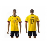 Colombia #17 Pardo Home Soccer Country Jersey