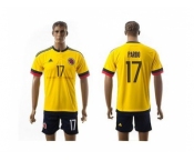 Colombia #17 Pardo Home Soccer Country Jersey