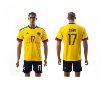 Colombia #17 Pardo Home Soccer Country Jersey