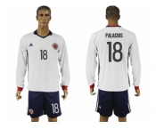 Colombia #18 Palacios Away Long Sleeves Soccer Country Jersey