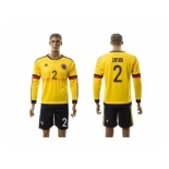 Colombia #2 Zapata Home Long Sleeves Soccer Country Jersey