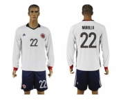 Colombia #22 Murillo Away Long Sleeves Soccer Country Jersey