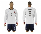 Colombia #3 Palma Away Long Sleeves Soccer Country Jersey