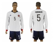 Colombia #5 Carbonero Away Long Sleeves Soccer Country Jersey