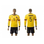 Colombia #5 Carbonero Home Long Sleeves Soccer Country Jersey