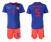 Colombia #5 W.Barrios Away Soccer Country Jersey