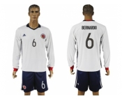 Colombia #6 Bernardo Away Long Sleeves Soccer Country Jersey