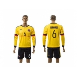 Colombia #6 Bernardo Home Long Sleeves Soccer Country Jersey