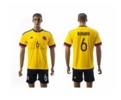 Colombia #6 Bernardo Home Soccer Country Jersey