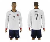 Colombia #7 Bacca Away Long Sleeves Soccer Country Jersey