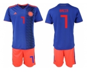 Colombia #7 Bacca Away Soccer Country Jersey