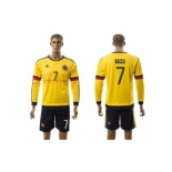 Colombia #7 Bacca Home Long Sleeves Soccer Country Jersey