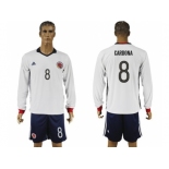 Colombia #8 Cardona Away Long Sleeves Soccer Country Jersey