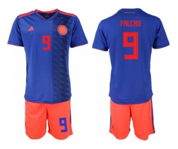 Colombia #9 Falcao Away Soccer Country Jersey