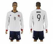 Colombia #9 Muriel Away Long Sleeves Soccer Country Jersey