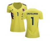 Women Colombia #1 Castellanos Home Soccer Country Jersey