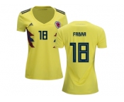 Women Colombia #18 Fabra Home Soccer Country Jersey