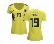 Women Colombia #19 F.Diaz Home Soccer Country Jersey