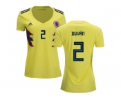 Women Colombia #2 Duvan Home Soccer Country Jersey