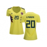 Women Colombia #20 G.Moreno Home Soccer Country Jersey