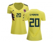 Women Colombia #20 G.Moreno Home Soccer Country Jersey