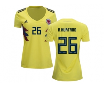 Women Colombia #26 A.Hurtado Home Soccer Country Jersey